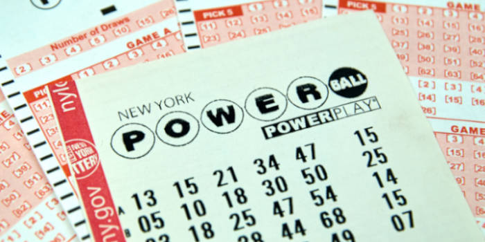 Close up photo of a Powerball ticket