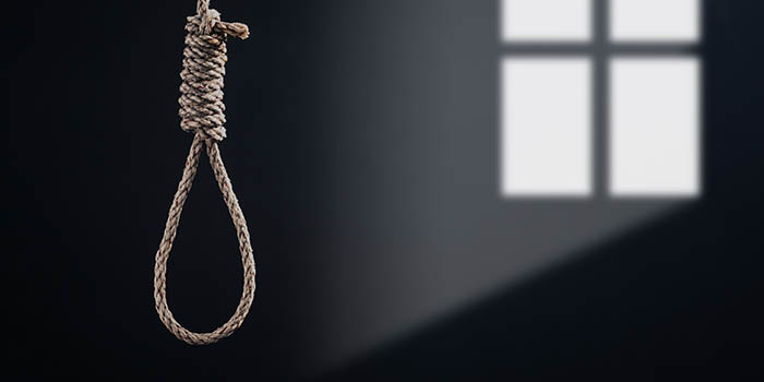 A noose in a dark room